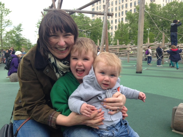 Me & the muklets. Wearing my trusty Barbour Jacket
