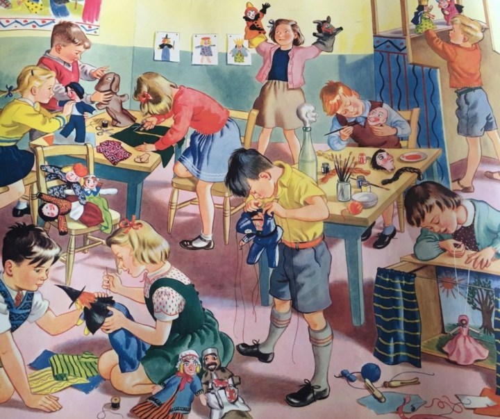  Nurseries of yester-year before Health & Safety banned needles, scissors and social stereo-typing puppets!&nbsp;Image found via  Ebay  